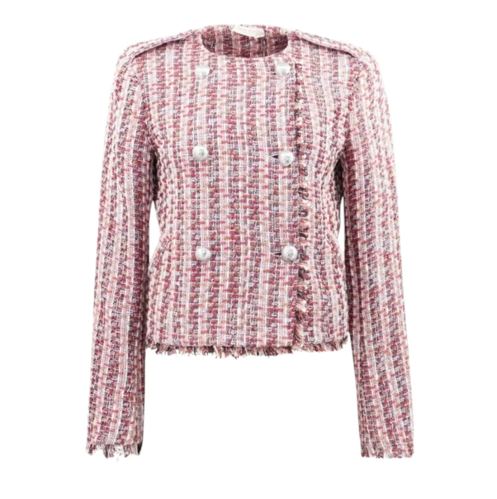 Ramy Brook Women's‎ Blazer Esther Tweed Glitter Metallic Double Breasted Small